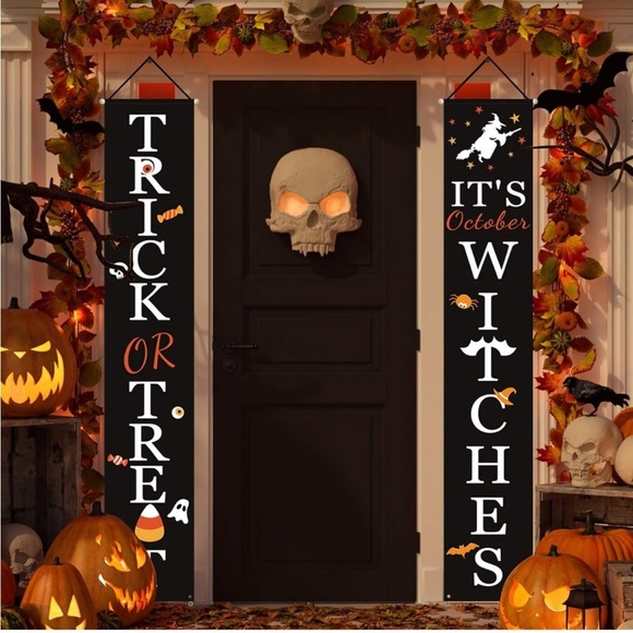Trick or treat or it’s October witches door signs - Picture 2 of 6